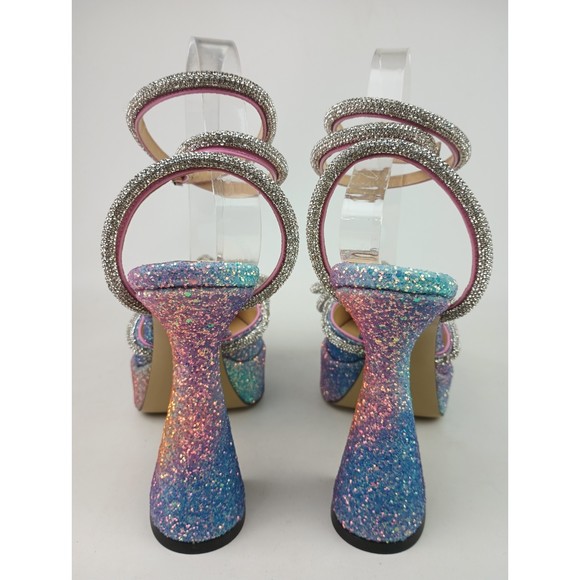 Mach & Mach Women's Galaxy Glitter Double Bow Platform Pumps Heels Size 37.5 - Picture 5 of 6